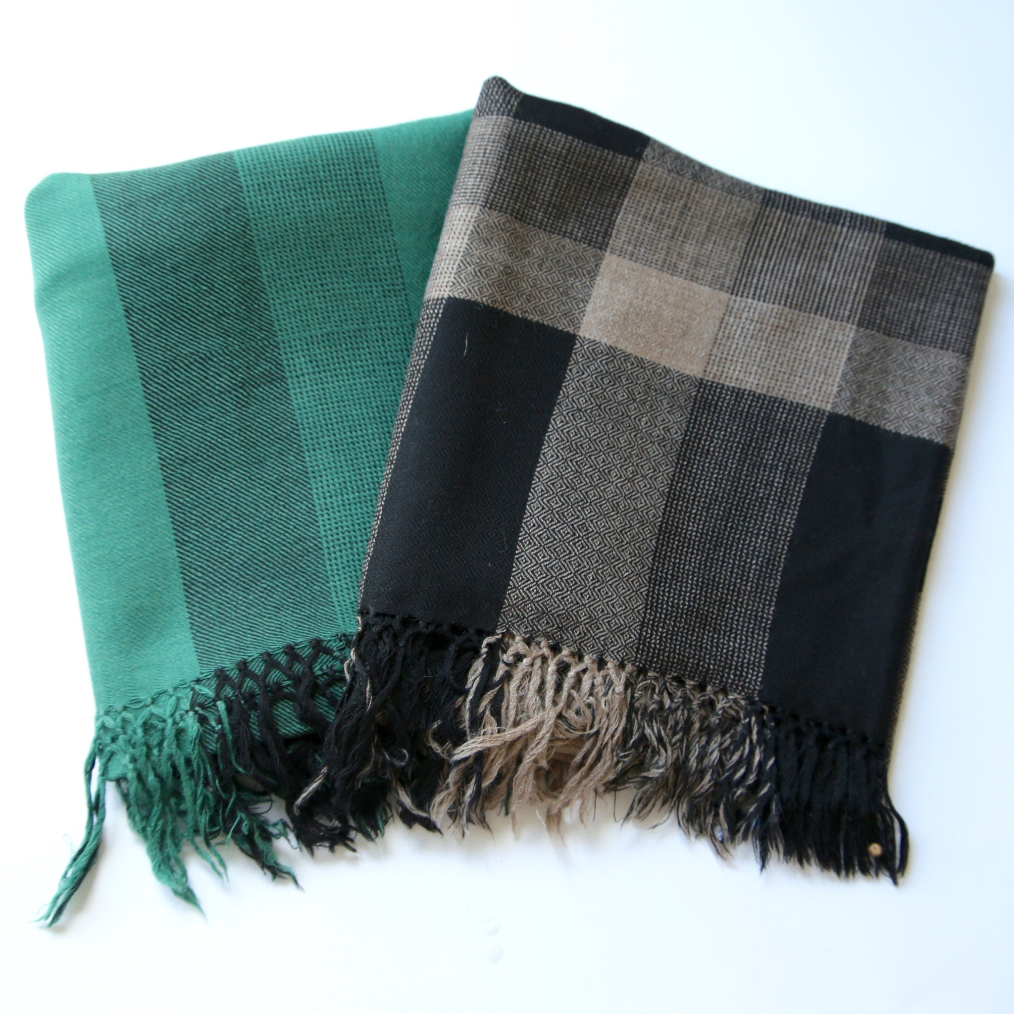 Kullu Wool Shawls - Modern Check