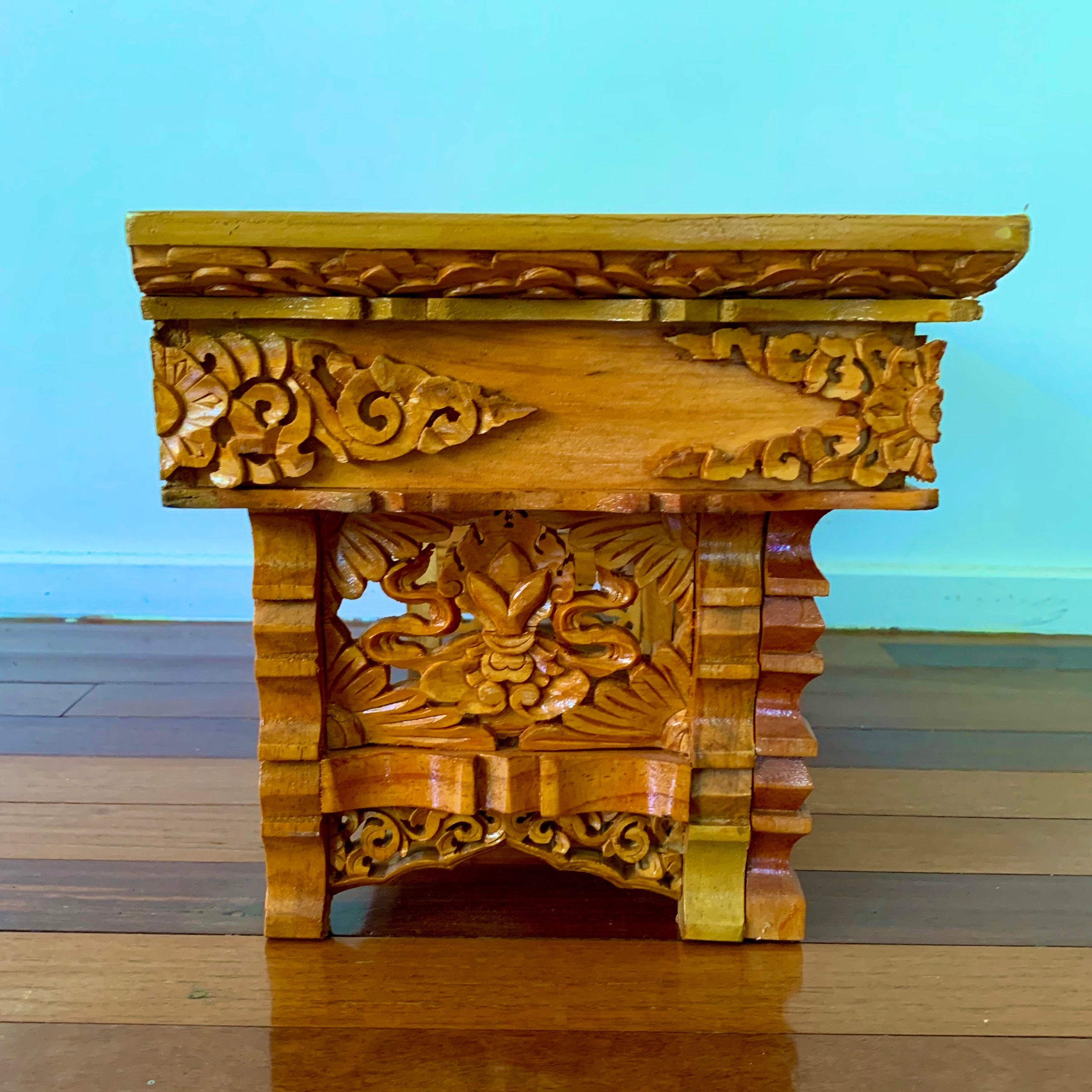 Hand Carved Wooden Tables from Ladakh