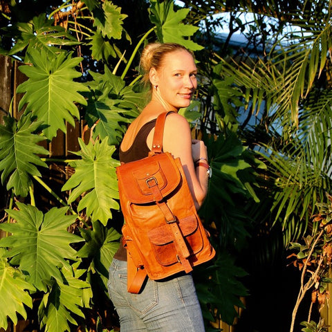 Leather Day Backpack