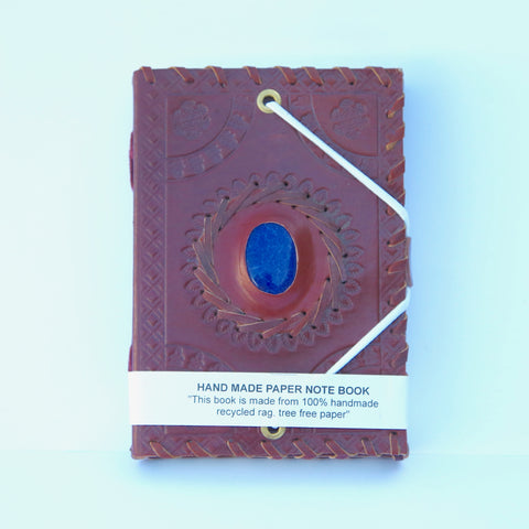 Hand-Made Paper Notebooks - Embossed Leather Cover