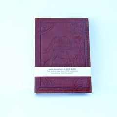 Hand-Made Paper Notebooks - Embossed Leather Cover