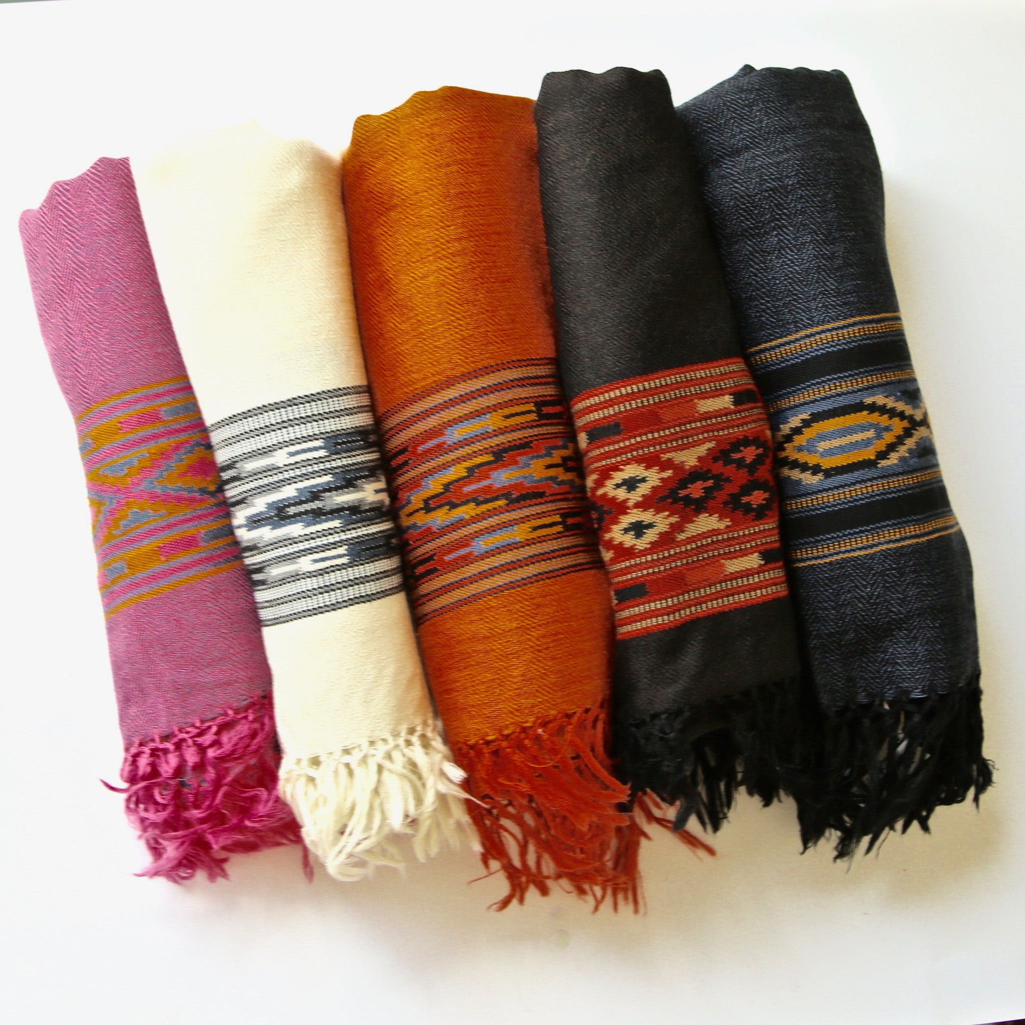 Kullu Wool Shawls - Traditional Border