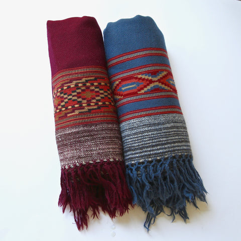 Kullu Wool Shawls - Traditional Large Border
