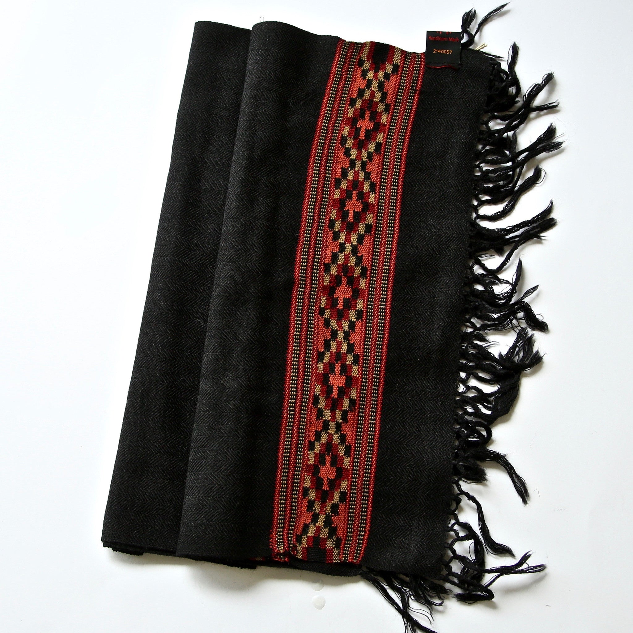 Kullu Wool Scarf - Traditional Black