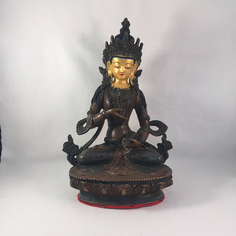 Vajrasattva 8.25 Inch Copper Statue with Painted Gold Face