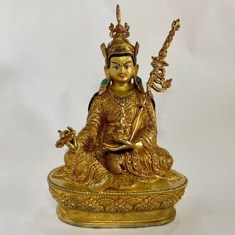 Guru Rinpoche - Best Quality 9 Inch Gold Statue