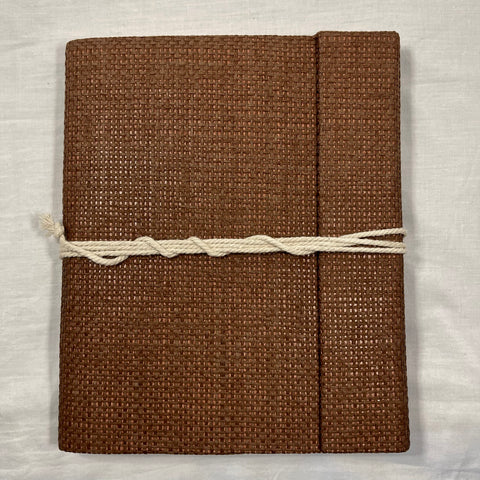 Hand-made Paper Notebook - Hessian cover