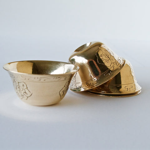 Brass Offering Bowl Sets - Patterned