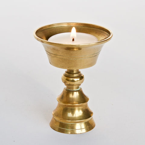 Tibetan Brass Butterlamp - 8 cm