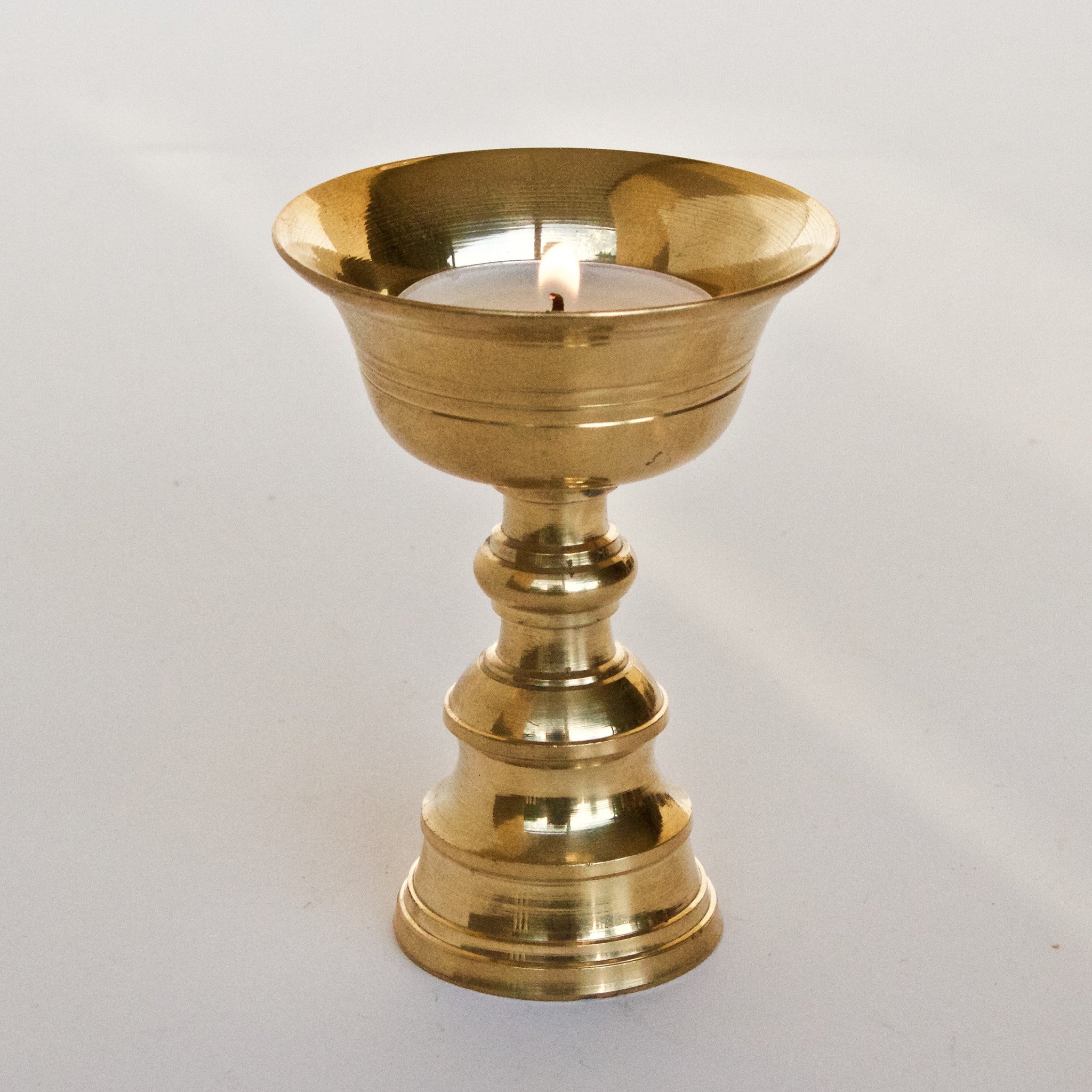 Tibetan Brass Butterlamp - 9 cm