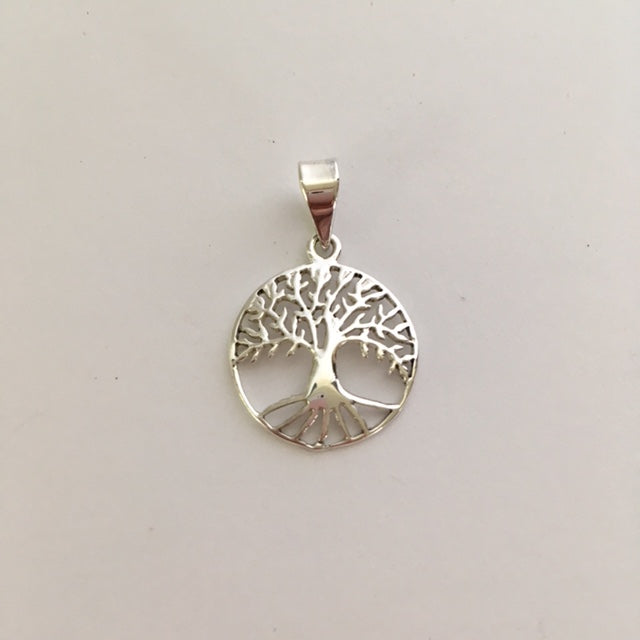 Sterling Silver Small Round Tree of Life Pendant