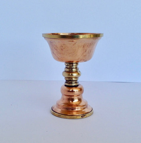Tibetan Copper Butterlamp - 8.5 cm